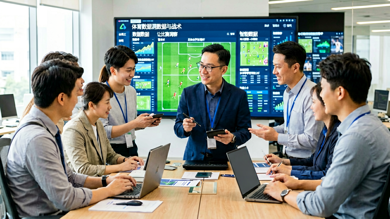 体育数据分析场景，教练团队分析比赛数据与战术图表